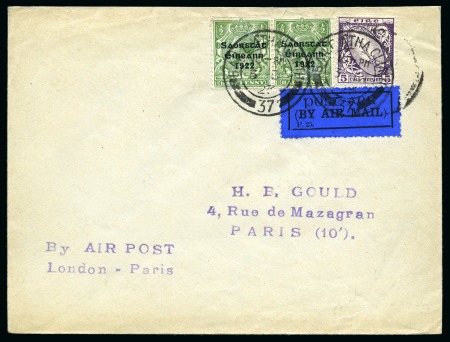 1922-23 Thom 3-line 1/2d green, var. "Accent Inserted by Hand" variety