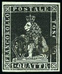 1851-52 1q Black, large margins all around and neatly