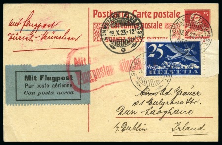1923 (Oct 18) Ad Astra Aero Zurich-Munich then Munich-London airmail