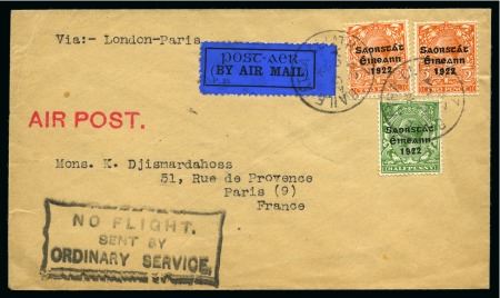Stamp of Ireland » Airmails 1923 (Nov 10) & 1924 (Jan 29) Irish acceptances for London-Amsterdam and London-Paris, 2 covers