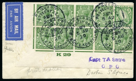 Stamp of Ireland » Airmails 1929 (Aug 26) Irish (and one London) acceptances for first airmail service in South Africa (4 covers)