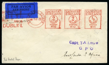 Stamp of Ireland » Airmails 1929 (Aug 26) Irish acceptances for first airmail service in South Africa (8 covers)