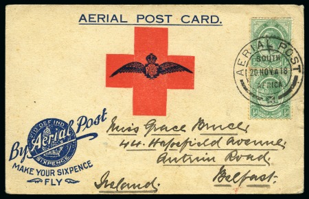 Stamp of South Africa » Union & Republic of South Africa 1918 (Nov 20) MAKE YOUR SIXPENCE FLY Red Cross Aerial Post Card