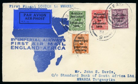 Stamp of Ireland » Airmails 1931 (Feb 26) Imperial Airways England-East Africa Service, London-Mwanza flight covers (3)