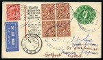 1931 (Dec 9) Irish acceptance for Imperial Airways Christmas airmail service London-Southern Africa, pair of covers