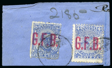 Stamp of Tonga OFFICIALS: 1893 (Feb) and 1893 (Oct) issues selection