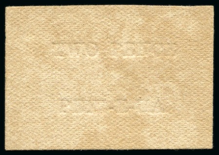 1923-24 "TWO PENCE / PENI-E-UA" (type 28) ovpt albino impression struck 3 times on two pieces of buff paper