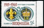 Stamp of Bermuda 1953-66 Group of 3 varieties , confetti flaw, inv. wmk and perf. shift