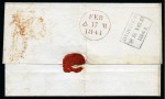 1841 (Feb 16) Wrapper from Dundee to Edinburgh (Scotland) with 1840 1d black pl.4 GE
