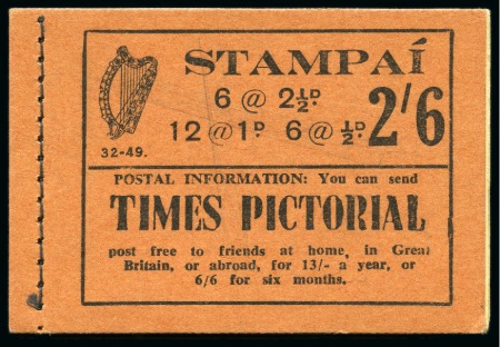 Stamp of Ireland » Booklets 1948-50 2s6d Booklet, edition 32-49, complete, fine