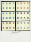 1896 Group of 6 proofs in sheetlets of 8 by E. Mouchon