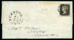 Stamp of Great Britain » 1840 1d Black and 1d Red plates 1a to 11 1840 (May 31) Entire from Launceston (Cornwall) to Gloucester with 1840 1d black pl.3 TE