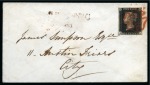 Stamp of Great Britain » 1840 1d Black and 1d Red plates 1a to 11 1840 (Jul 6) Envelope sent within London with 1840 1d black pl.4 AL
