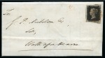 1840 1d Black group of 8 covers, all 4-margined