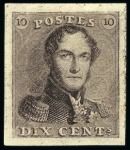 1849-58, Exceptional group of Belgium classics on stockcards