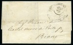 DOUBLE IMPRESSION ON COVER1852 1b Greyish green, double