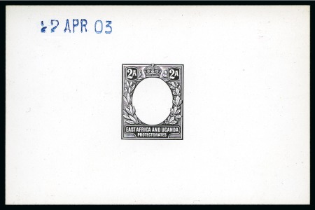 Stamp of Kenya, Uganda and Tanganyika » Kenya, Uganda and Tanganyika 1903-04 2a De La Rue die proof of the frame in black