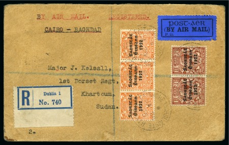 1925 (Jan 26) Irish Acceptance for RAF "Desert Airmail Service" London-Cairo-Baghdad, cover from Dublin and forwarded to Sudan