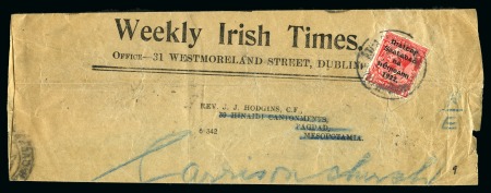 Stamp of Ireland » Airmails 1922-23 Group of four printed "Irish Times" newspaper wrappers sent from Dublin to Baghdad and Basrah