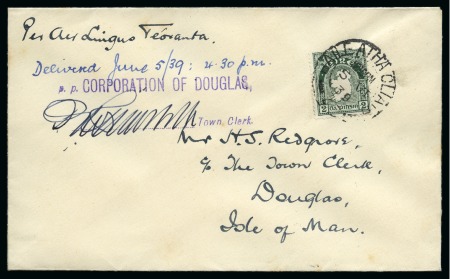 Stamp of Ireland » Airmails 1939 (Jun 5) Third Season of Summer service by Aer Lingus to Isle of Man, small collection of 2 covers and 2 letters