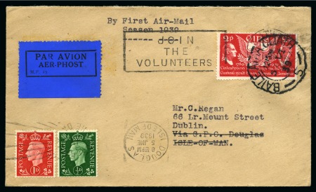 Stamp of Ireland » Airmails 1939 (Jun 5) Third Season of Summer service by Aer Lingus to Isle of Man, cover from Dublin to Douglas and returned