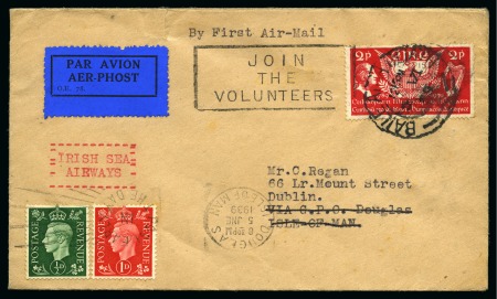 1939 (Jun 5) Third Season of Summer service by Aer Lingus to Isle of Man, cover from Dublin to Douglas and returned