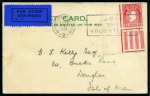 Stamp of Ireland » Airmails 1939 (Aug 4) Third Season of Summer service by Aer Lingus to Isle of Man, postcard from Dublin to Douglas with 1d Map