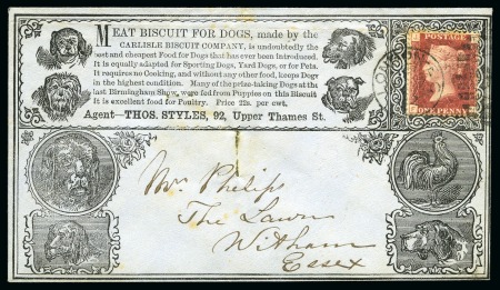 Stamp of Great Britain » Hand Illustrated and Printed Envelopes 1872 Meat Biscuit for Dogs - Carlisle Biscuit Company,