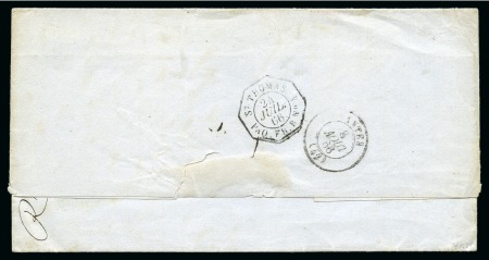 1866 Folded cover from St.Jago (Cuba, consulate cds