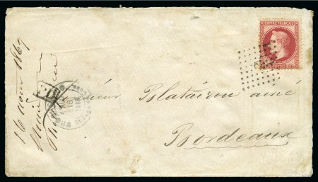 Stamp of Danish West Indies » French Post 1869 Envelope from Cuba (Brooks & Co Aug. 18 1869 forwarder
