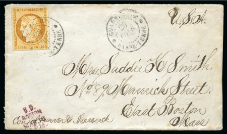 Stamp of Danish West Indies » Transit Mail 1879 GUADELOUPE TO USA: Envelope franked by French