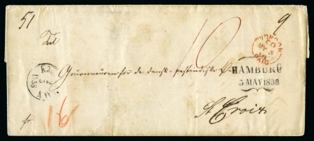 DENMARK 1858: Folded cover from the "Formynderi" in