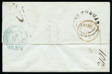 1851 Folded entire to Copenhagen dated St. Croix 14