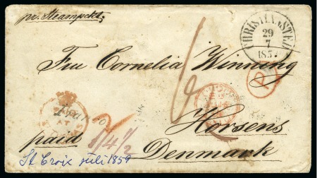 1857 Envelope to Horsens/Denmark bearing CHRISTIANSTED
