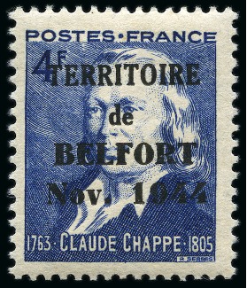 Stamp of France » Libération BELFORT Série 1 à 4, neuf avec ch., TB, signé Lion