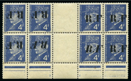 Stamp of France » Libération PONS Mayer 1, 2, 5, 7, 10, 11 en blocs de 8 interpanneau