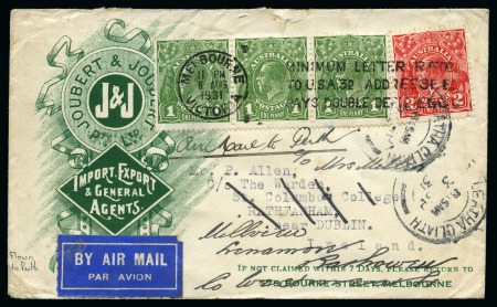 Stamp of Ireland » Airmails 1929-31, Irish Acceptances on flight services to Australasia and incoming from Australasia incl. internal Australia flights, collection in an album