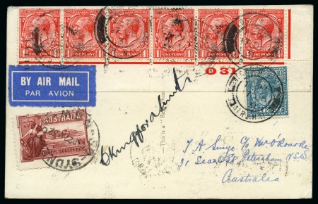 Stamp of Ireland » Airmails 1932 (Jan 7) Irish Acceptances for "All Australian" flight service, collection of 23 covers