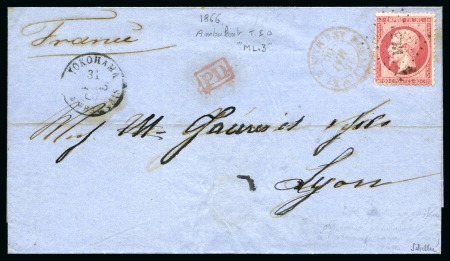 Stamp of France 1862 80c Empire dent. obl. ML3 (au lieu du GC 5118)