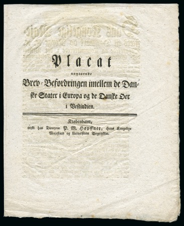 Stamp of Danish West Indies » Decrees and Other Official Documents 1784 (21 April) Decree pamphlet regulating trade and