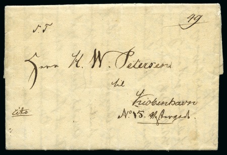 1824 (29 Jan.) Folded entire from St.Croix to Copenhagen,