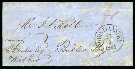 Stamp of Danish West Indies » Pre-Philately and Stampless Covers 1861 (27 May) Folded cover from St.Jan to West End