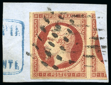 Stamp of France 1F Empire oblitération gros points