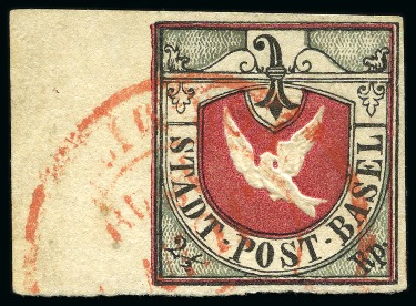 Stamp of Switzerland / Schweiz » Kantonalmarken » Basel 1845 "Basel Dove", position 9 in the sheet of 40, fresh