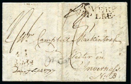 Stamp of Danish West Indies » Pre-Philately and Stampless Covers 1797 (31 Aug.) Folded entire from onboard the Danish
