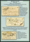 1780-1881, Période préphilatélique - Collection extrêmement étendue de 117 lettres en 2 albums