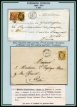 Stamp of Colonies françaises » Algérie 1849-1852, Utilisation des Cérès en Algérie, superbe collection de 15 lettres sur 6 pages d'exposition dont 1F VERMILLON sur lettre de Mascara