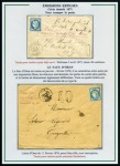 1871-1877, Utilisation des Cérès dentelés en Algérie, collection de 53 lettres sur 26 pages d'exposition