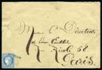 1871-1876, Rares oblitérations linéaires, Collection de 5 lettres sur 3 pages d'exposition dont rarissime griffe linéaire PONT DE l'ISSER sur 15c Cérès pour Tlemcen