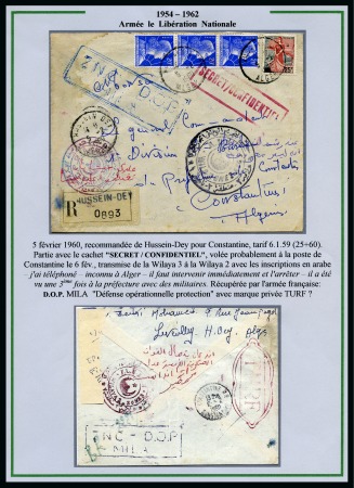 1945-1962, Collection de 500 lettres sur pages d'exposition en 6 albums avec une très belle partie sur la Guerre d'Algérie